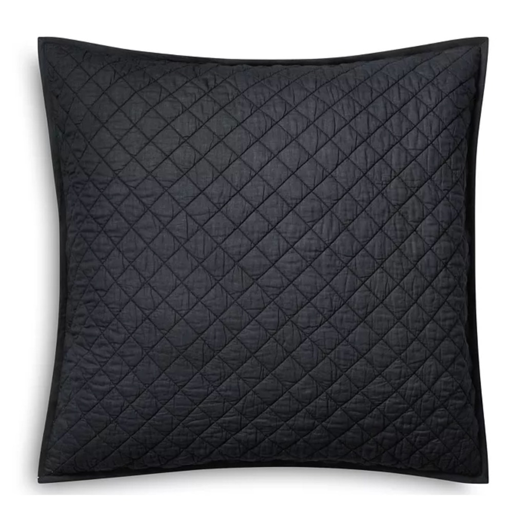 Ralph Lauren Journey's End‎ Tait Euro Sham Navy Quilted Pillow Cover Square NEW